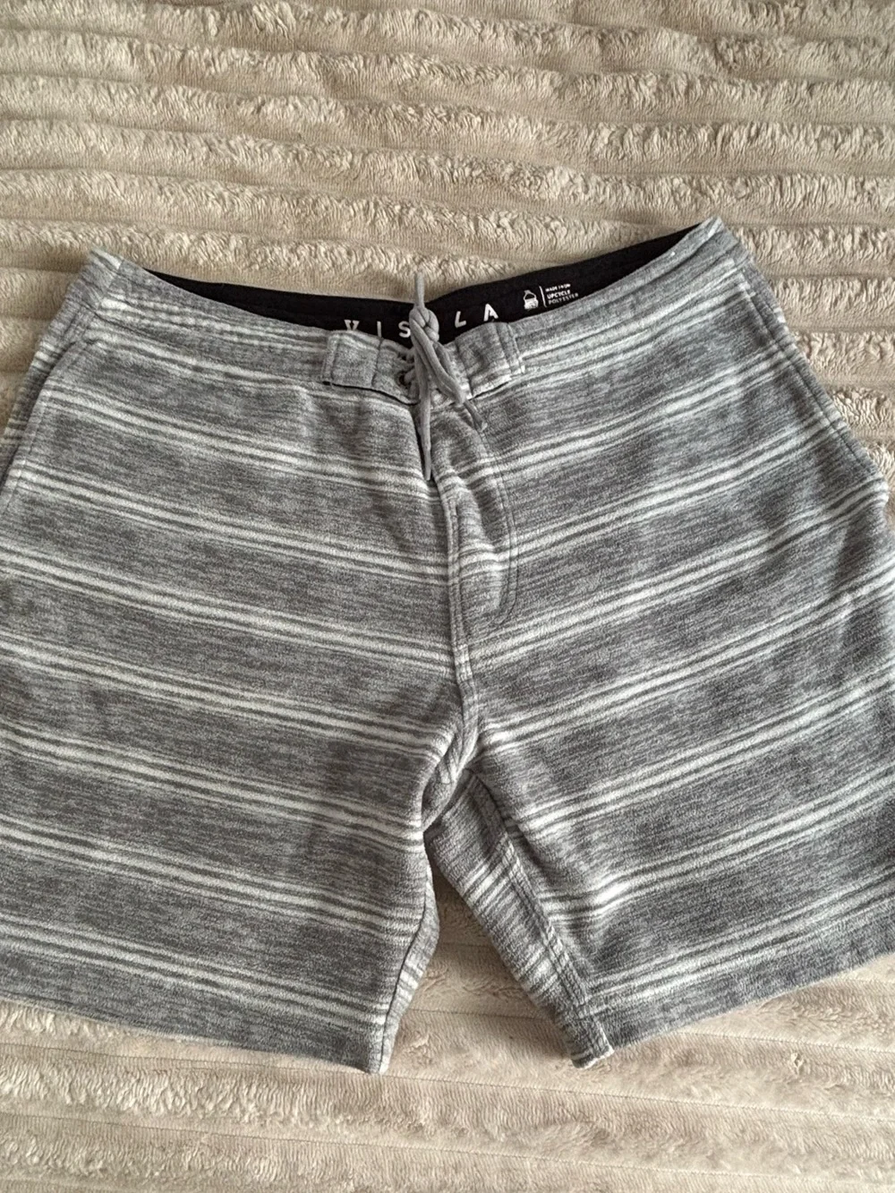 VISSLA Light Gray Terry Pull-On Shorts with Drawstring